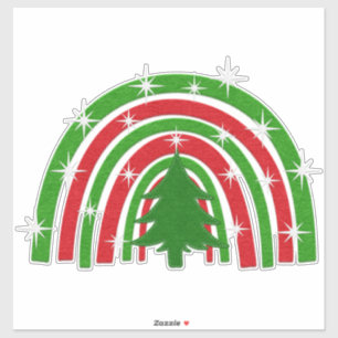 Weihnachtsbaum und Regenbogen   IMITATE Aufkleber