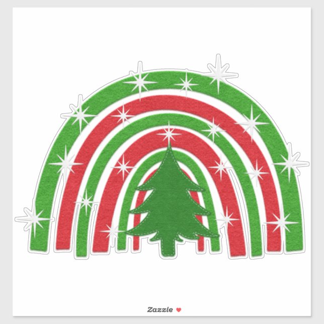 Weihnachtsbaum und Regenbogen | IMITATE Aufkleber (Blatt)