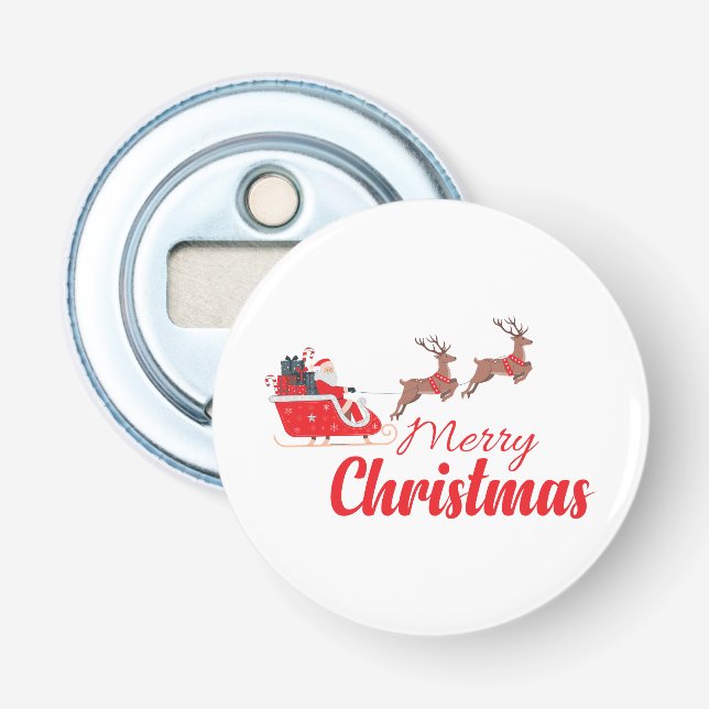 Weihnachtsbaum und Rentiere Flaschenöffner (Vorderseite)