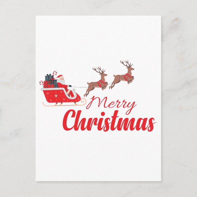 Weihnachtsbaum und Rentiere Postkarte (Vorderseite)