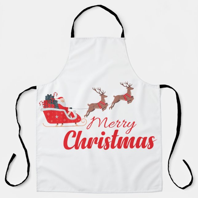 Weihnachtsbaum und Rentiere Schürze (Vorderseite)