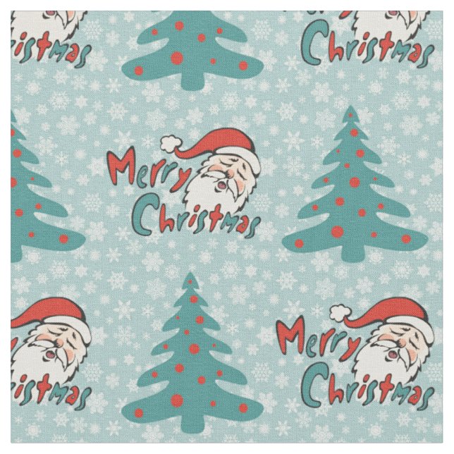 Weihnachtsbaum und Santa-Claus Stoff (Nahaufnahme)