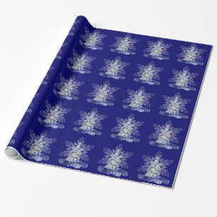 Weihnachtsbaum und Schneeflocke Geschenkpapier