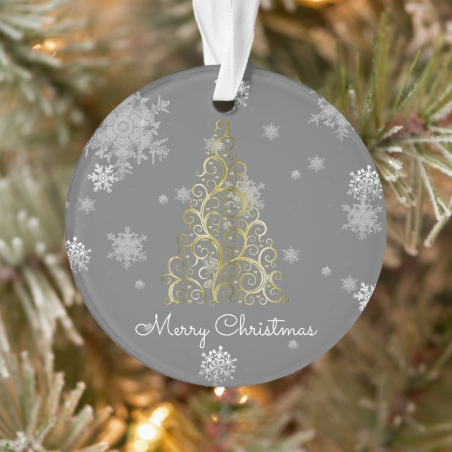 Weihnachtsbaum und Schneeflocken Ornament (Baum)