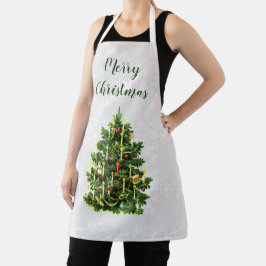 Weihnachtsbaum und Schneeflocken Schürze