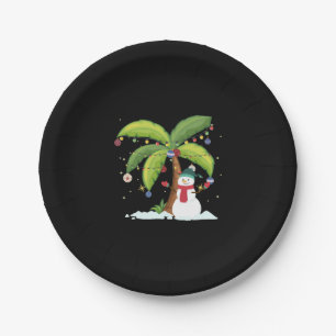 Weihnachtsbaum und Schneemann Pappteller