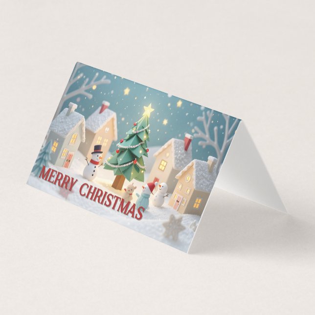Weihnachtsbaum und Schneemann-Szene (Vorderseite)