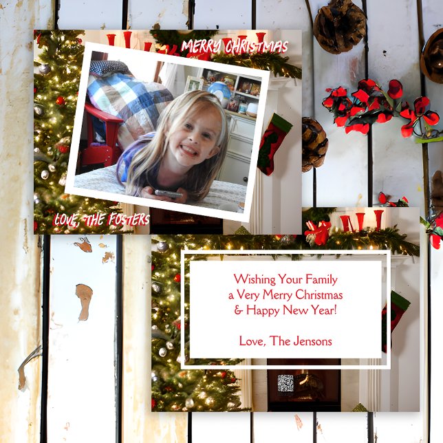 Weihnachtsbaum und Strumpf Foto Urlaub Feiertagskarte (Von Creator hochgeladen)