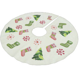 Weihnachtsbaum und Strumpf Whimsey Polyester Weihnachtsbaumdecke