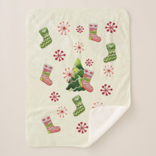 Weihnachtsbaum und Strumpf Whimsey Sherpadecke