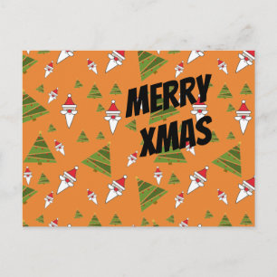 Weihnachtsbaum und Weihnachtsbaum anpassen Feiertagspostkarte