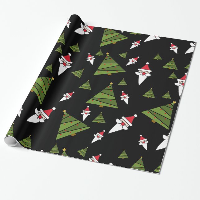 Weihnachtsbaum und Weihnachtsbaum anpassen, Geschenkpapier (Ungerollt)