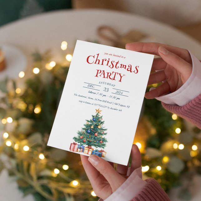 Weihnachtsbaum und Weihnachtsfeier Party Einladung (Von Creator hochgeladen)