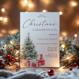 Weihnachtsbaum und Weihnachtsfeiertage Weihnachts- Einladung