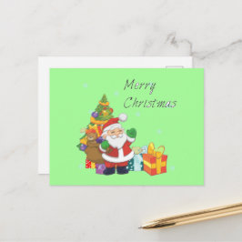 Weihnachtsbaum und Weihnachtsgrün Feiertagspostkarte