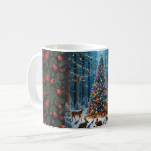 Weihnachtsbaum und Weihnachtsschmuck Kaffeetasse