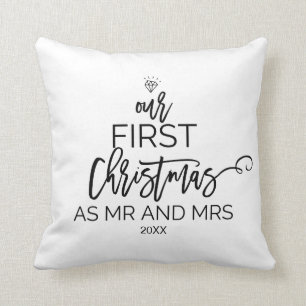 Weihnachtsbaum Unsere ersten Weihnachten als Mr. u Kissen