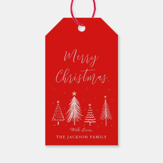 Weihnachtsbaum Vector Frohe Weihnachten Geschenkanhänger (Vorderseite)