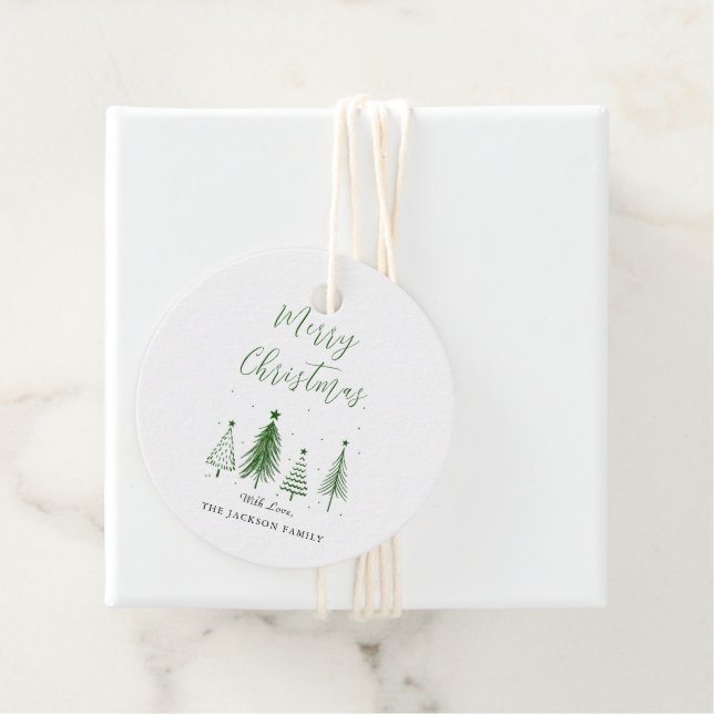 Weihnachtsbaum Vector Frohe Weihnachten Geschenkanhänger (Beispiel)