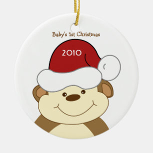 Weihnachtsbaum-Verzierung DES AFFE-BABYS 1. Keramikornament