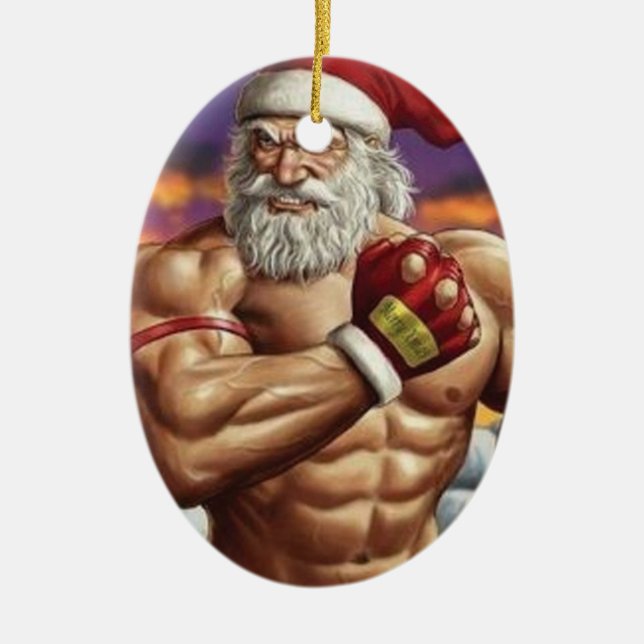 Weihnachtsbaum-Verzierung - für Bodybuilding Keramikornament (Vorne)