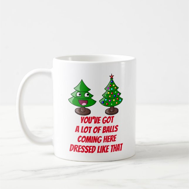Weihnachtsbaum - Viele Bälle Kaffeetasse (Links)