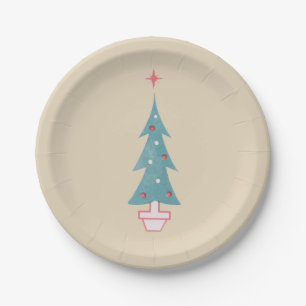 Weihnachtsbaum Vintag der 50er Jahre Pappteller