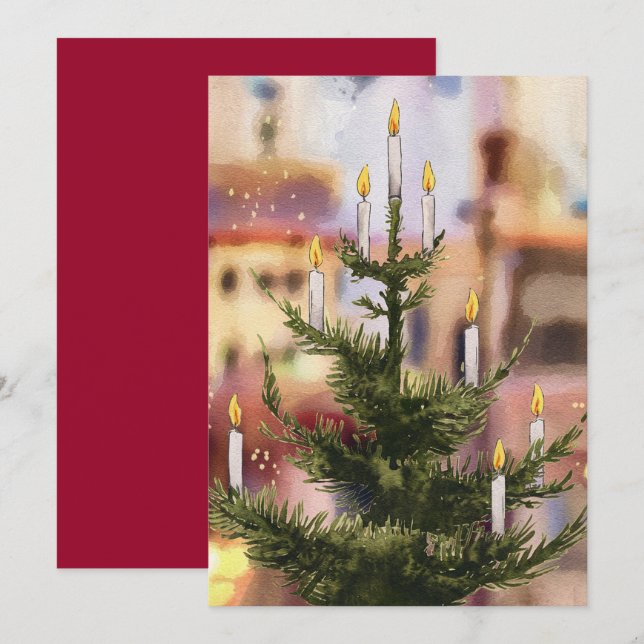 Weihnachtsbaum Vintag Feiertagskarte (Vorne/Hinten)