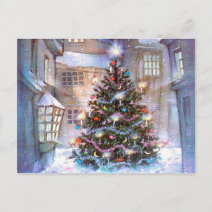Weihnachtsbaum Vintag Feiertagspostkarte