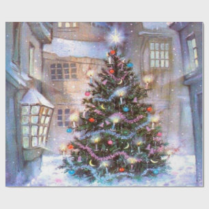 Weihnachtsbaum Vintag Geschenkpapier