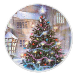 Weihnachtsbaum Vintag Keramikknauf
