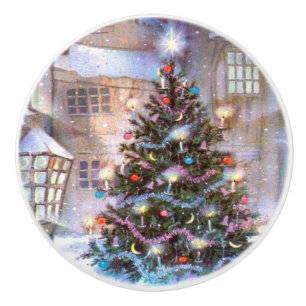 Weihnachtsbaum Vintag Keramikknauf