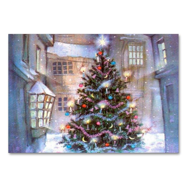 Weihnachtsbaum Vintag Tischnummer (Vorderseite)