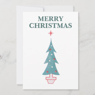 Weihnachtsbaum Vintage-Design 1950er Jahre Dankeskarte