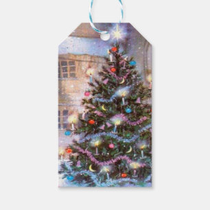 Weihnachtsbaum Vintage Geschenkanhänger