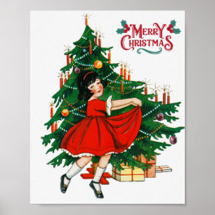 Weihnachtsbaum Vintage-Kunst Poster
