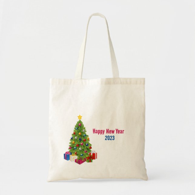 Weihnachtsbaum Vintage Monogramm Tote Tasche (Vorne)
