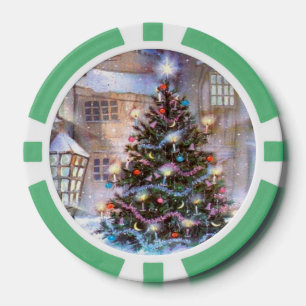 Weihnachtsbaum Vintage Pokerchips