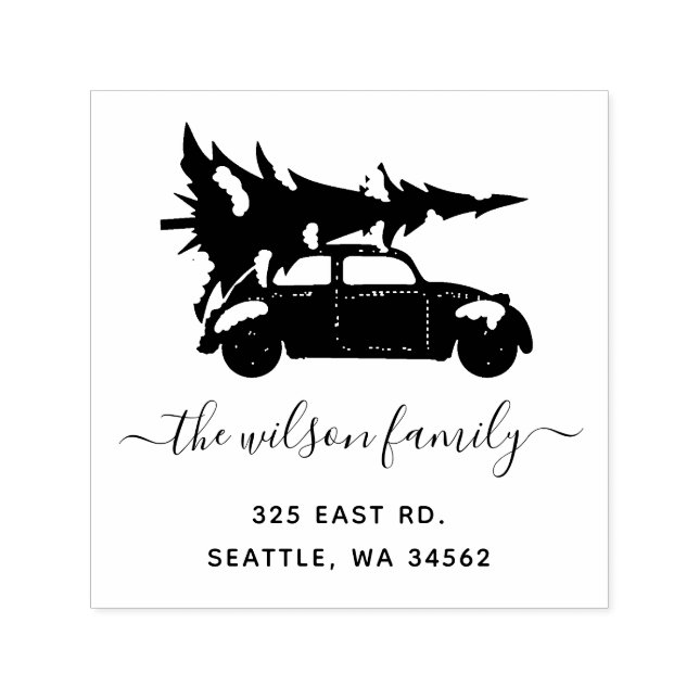 Weihnachtsbaum Vintage Rücksendeadresse Permastempel (Design)