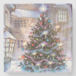 Weihnachtsbaum Vintage Steinuntersetzer