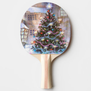 Weihnachtsbaum Vintage Tischtennis Schläger
