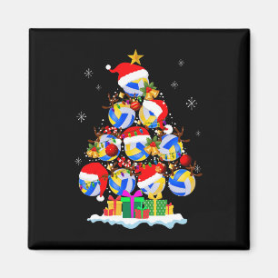 Weihnachtsbaum Volleyball Ball Weihnachtsmannmütze Magnet