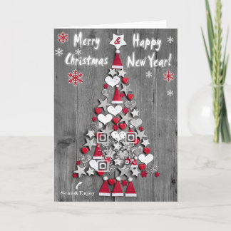Weihnachtsbaum von Dekorationen QR-Code Karte