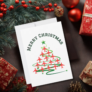 Weihnachtsbaum von Flugzeugen, Minimalistisches Fo Feiertagskarte