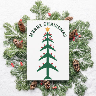 Weihnachtsbaum von Flugzeugen und Foto Minimalisti Feiertagskarte