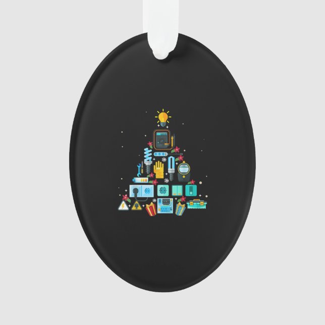 Weihnachtsbaum von Funny Electrician Ornament (Vorderseite)
