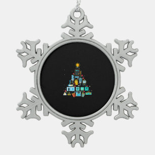 Weihnachtsbaum von Funny Electrician Schneeflocken Zinn-Ornament