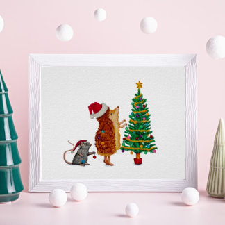 Weihnachtsbaum von Igel und Maus Poster
