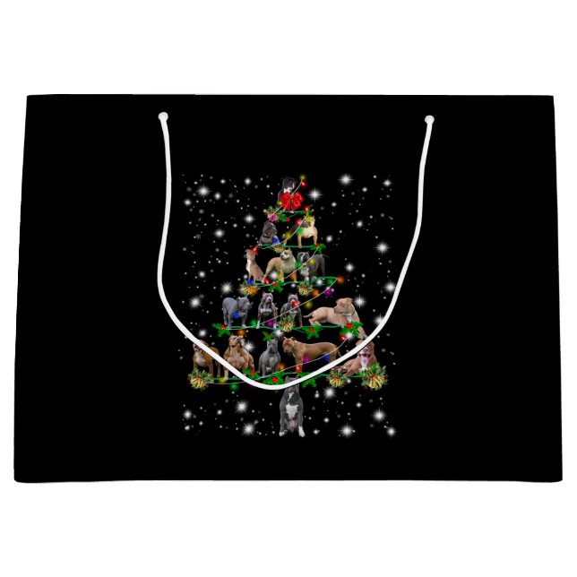 Weihnachtsbaum von Pitbull, bedeckt durch Blitzlic Große Geschenktüte (Vorderseite)