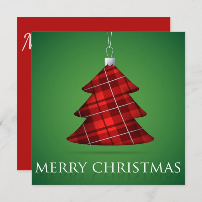 Weihnachtsbaum von Tartan Einladung (Vorne/Hinten)
